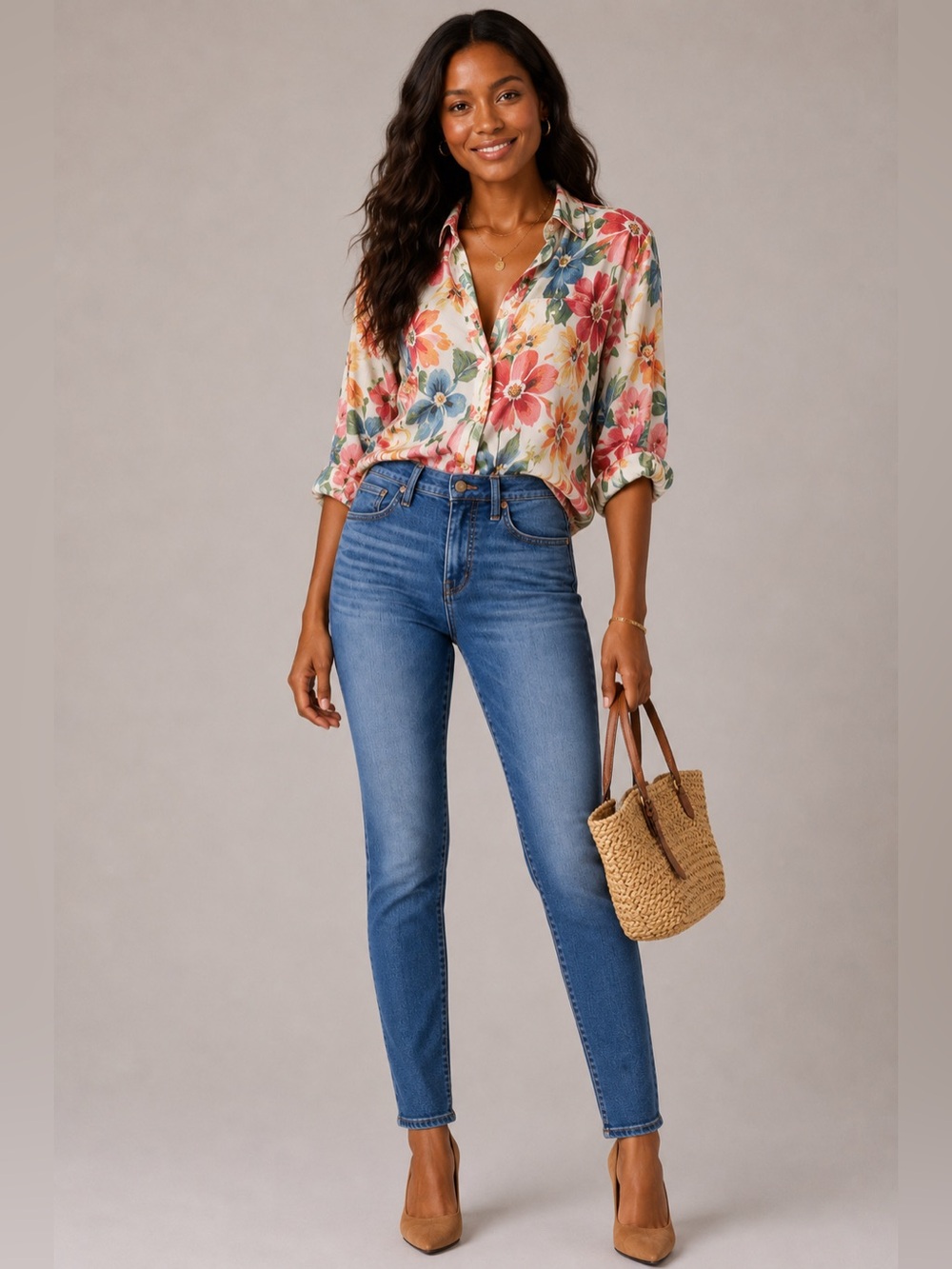 Madewell Blue High-Rise Skinny Jeans with Frayed Hem size 25 style #G7391